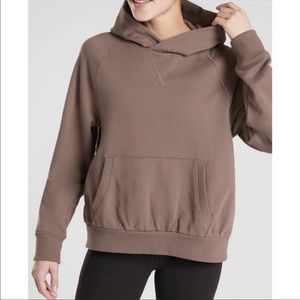 Athleta Mineral Brown Moonrise Open Back Hoodie